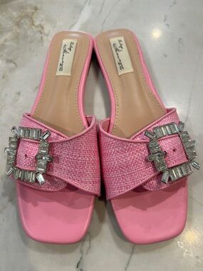Vintage Havana Pink Embellished Slide Mules